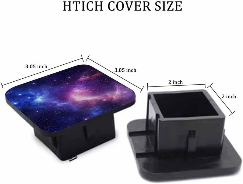 Beabes Galaxy Space Trailer Hitch Plug Cover Cosmic Star Field Universe Outer Space Rubber Receiver Hitch Cover Protects Hitch Tube Tow Hitch Accessories for 2 Inch Receivers - Image 2
